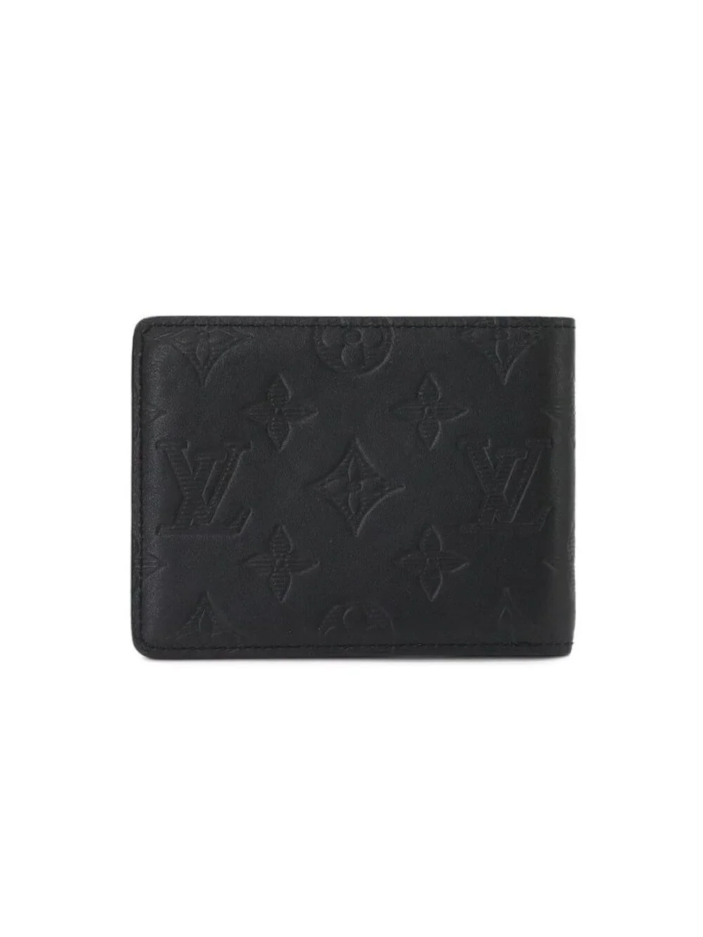 Louis Vuitton Monogram Shadow Portefeuille Multiple Bifold Wallet Black
